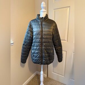 Goodfellow & Co Dark Olive Green Water Resistant Packable Puffer Jacket